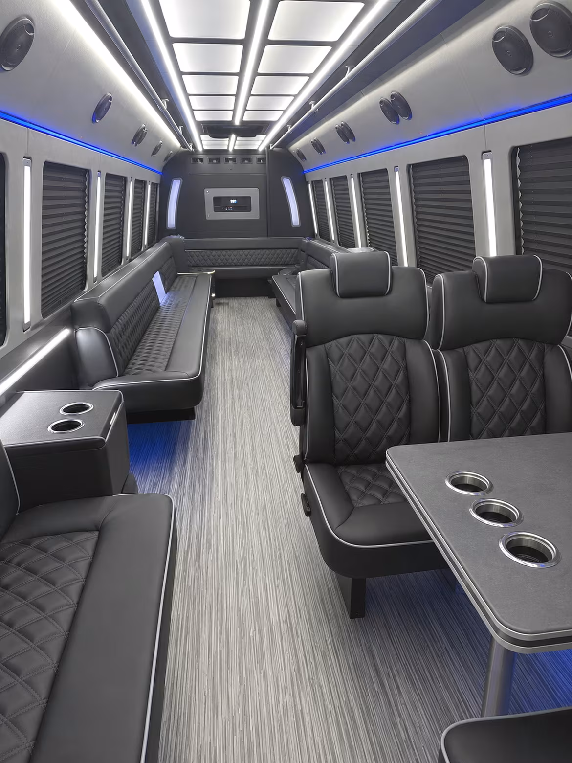garden grove 25 passenger party bus inside
