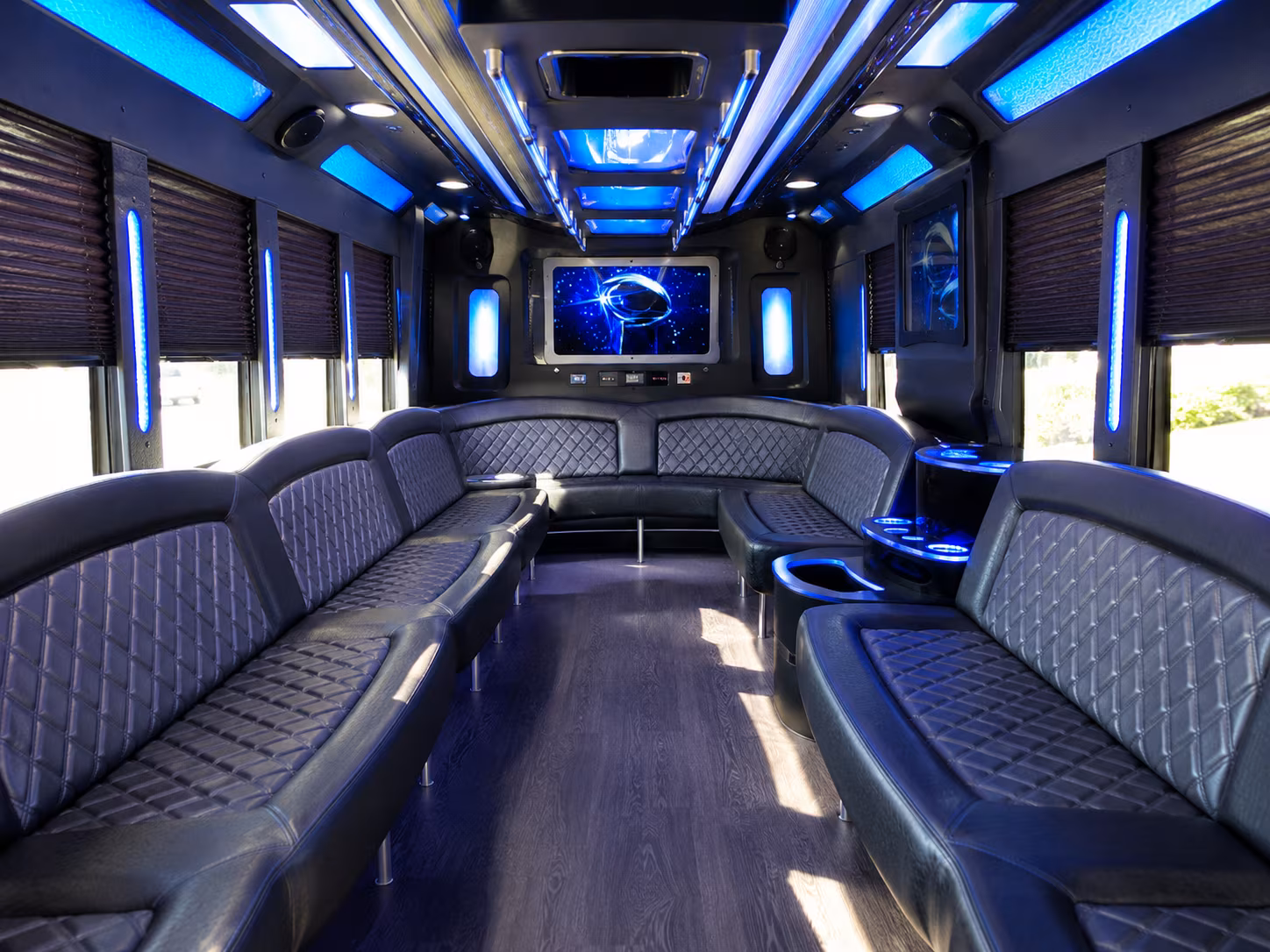 garden grove 28 passenger party bus inside