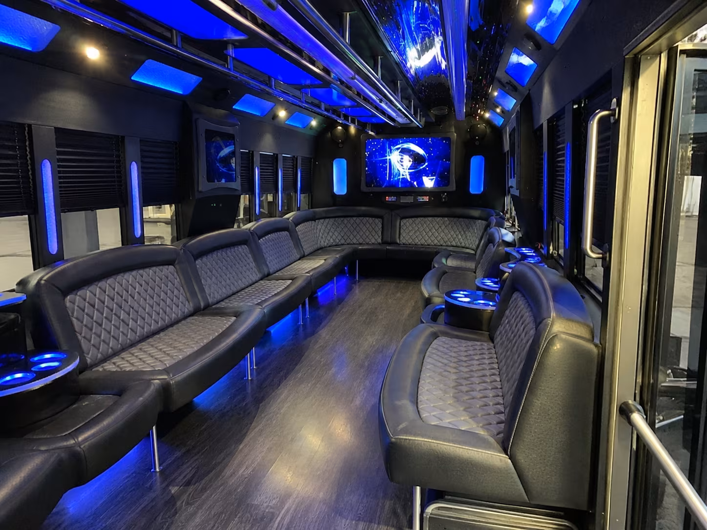 garden grove 28 passenger party bus interior