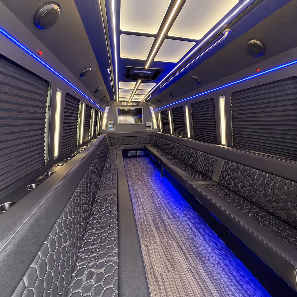 garden grove 30 passenger party bus interior