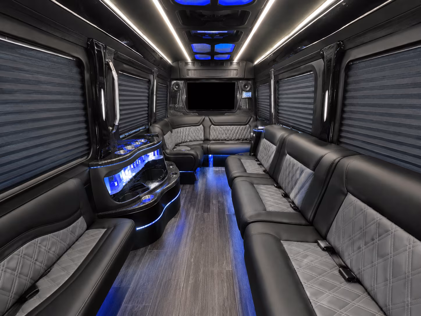 garden grove 40 passenger party bus inside