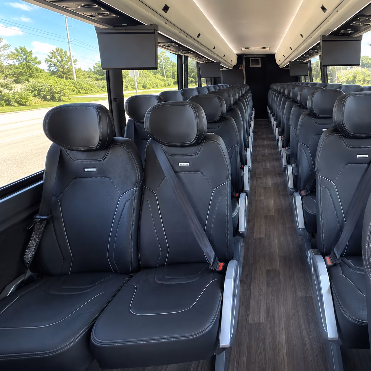 garden grove 56 passenger charter bus inside